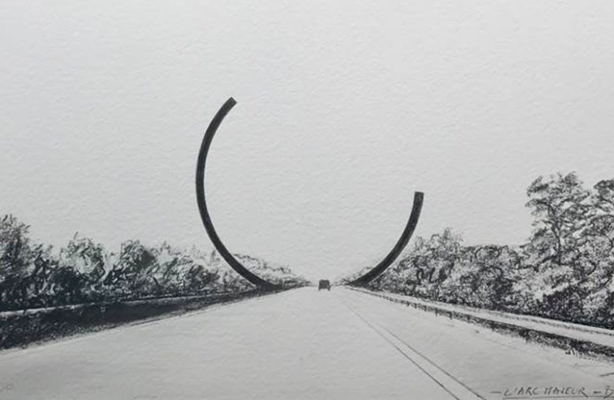 l'arc Majeur - Bernar Venet - E411 Bruxelles-Namur-Luxembourg - Belgique